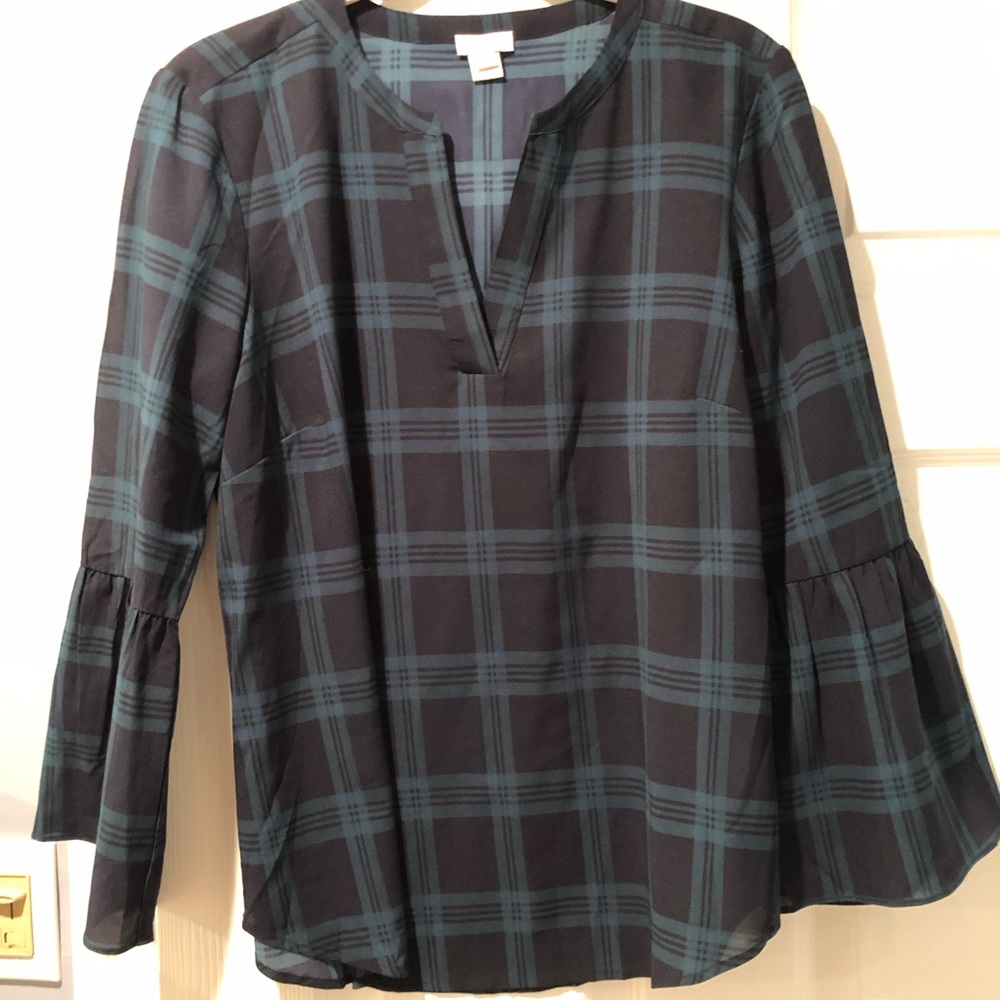 J Crew Plaid Blouse